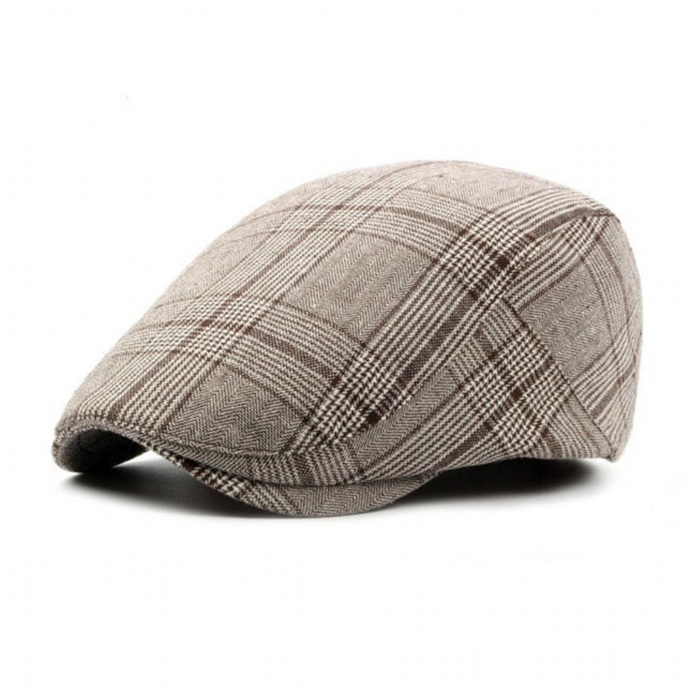 Hatut Miesten Cotton Blend Plaid Newsboy Cap