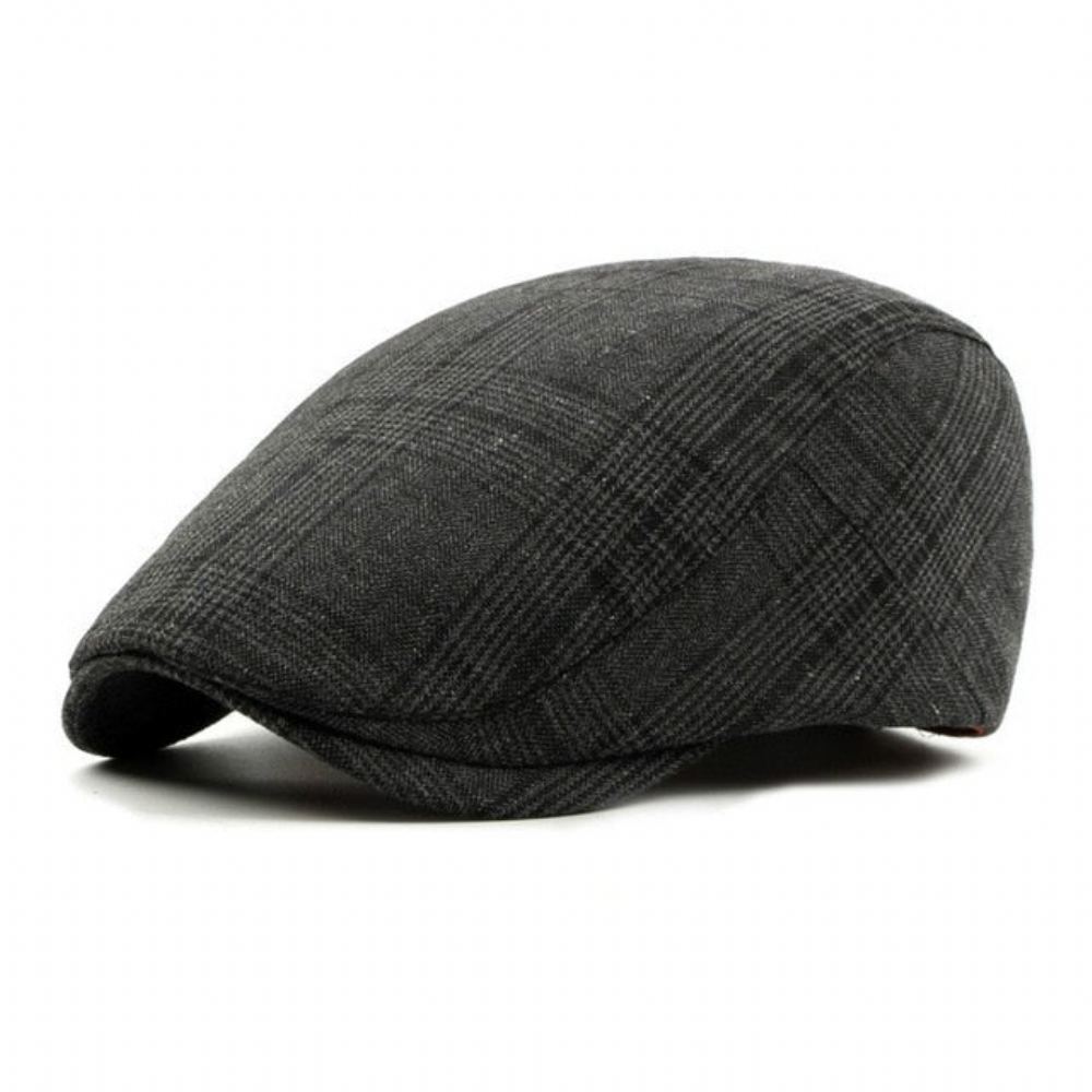 Hatut Miesten Cotton Blend Plaid Newsboy Cap
