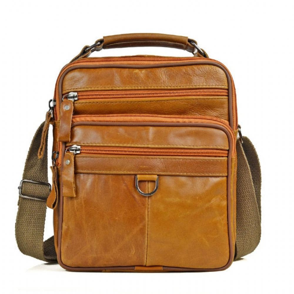 Miesten Salkut Muoti Aitoa Nahkaa Oleva Crossbody-laukku