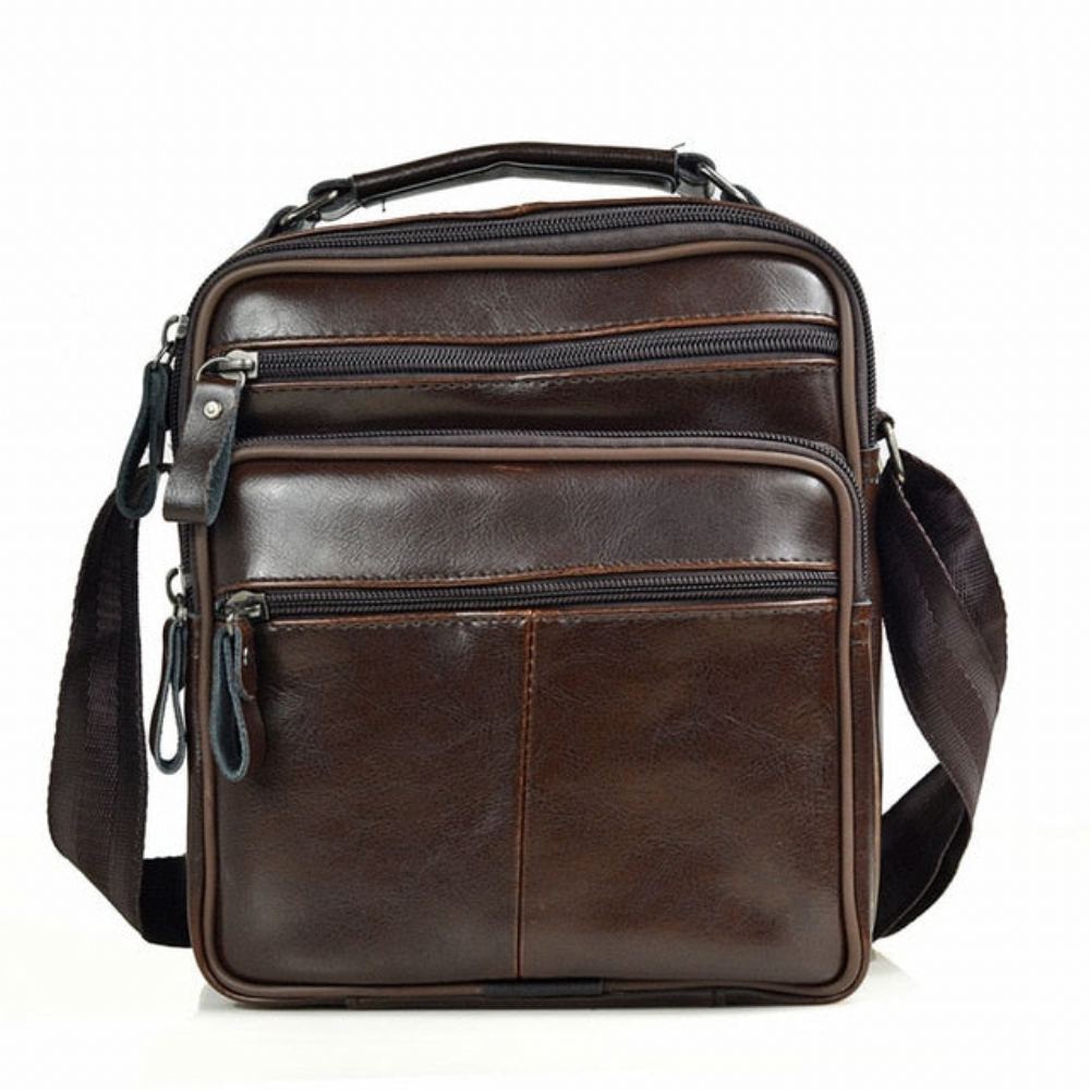 Miesten Salkut Muoti Aitoa Nahkaa Oleva Crossbody-laukku