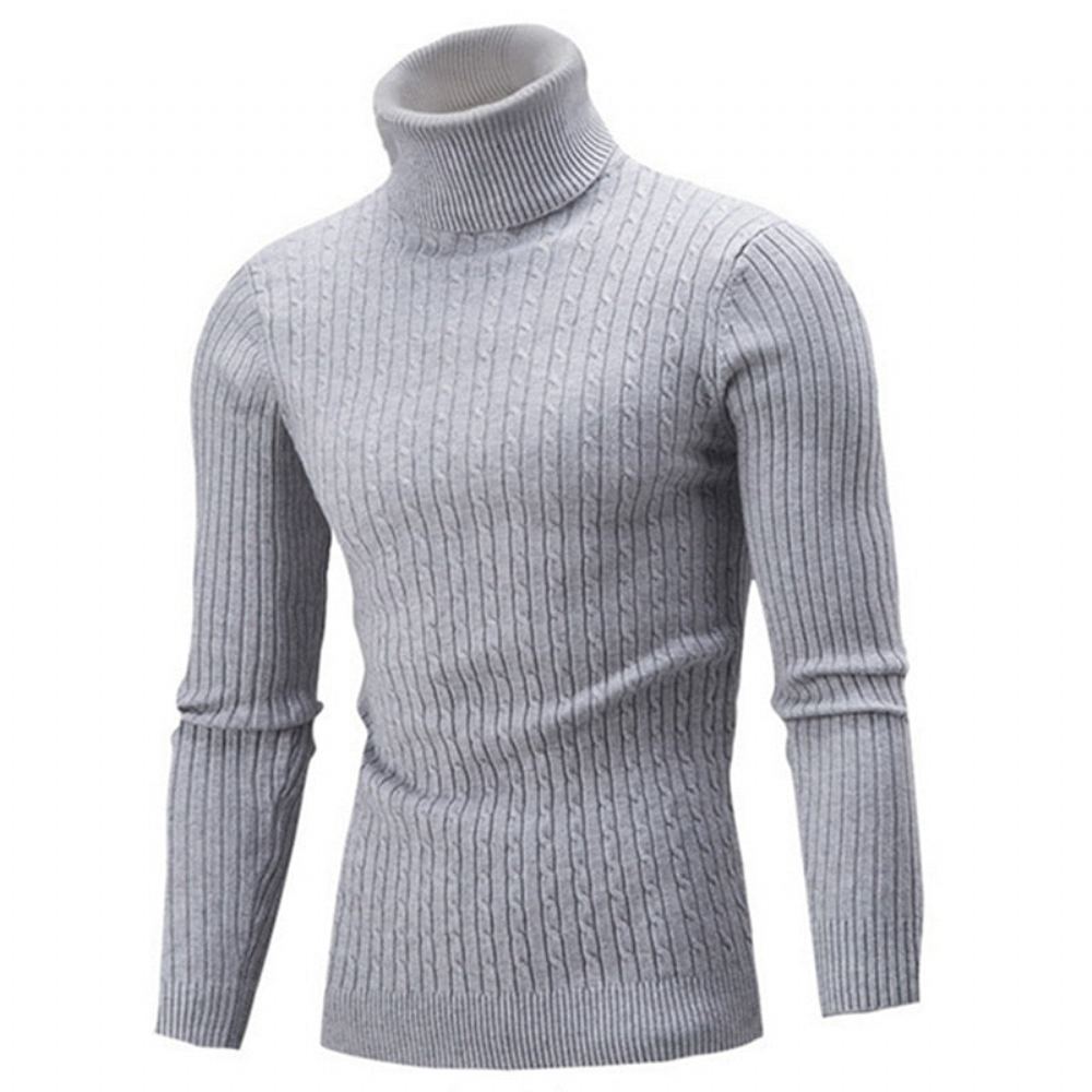 Miesten Neulepuserot Turtleneck Solid Vapaa-ajan Pusero
