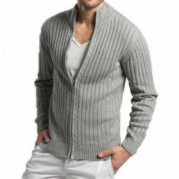 Neulepuserot Miesten Casual Style Stand Kaulus Koko Puuvillainen Villapaita