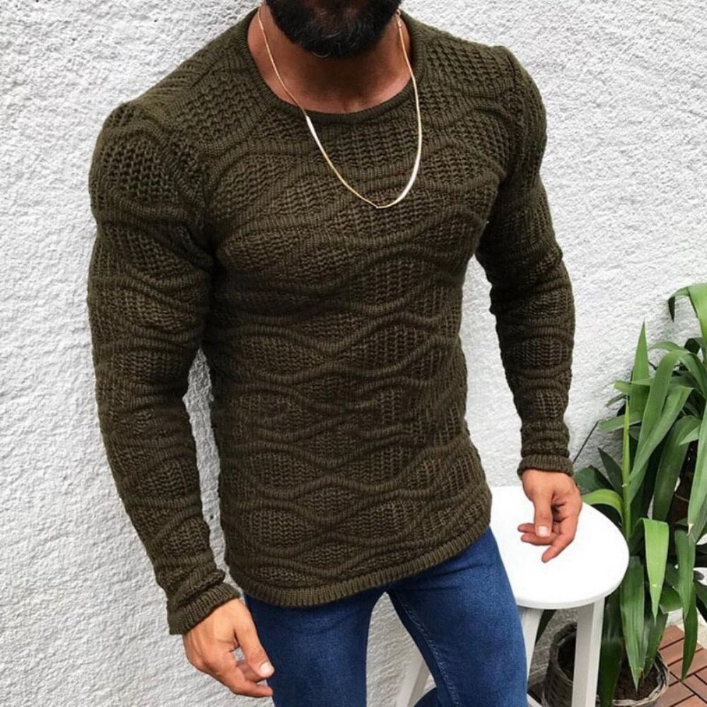 Neulepuserot Miesten Curl Ohut Villapaita