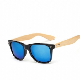 Retro Bamboo Wood Classic Wayfarer Style Aurinkolasit