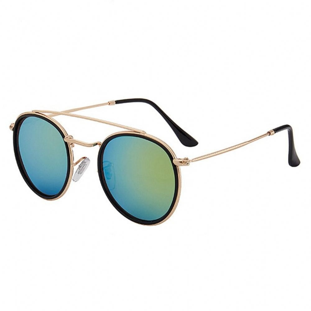 Retro Pyöreä Designer Glasses Metalliset Aurinkolasit