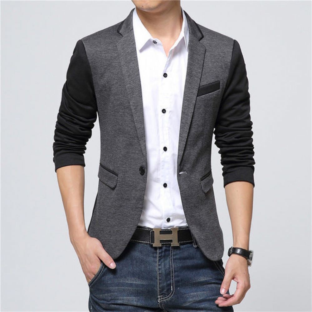 Muoti Solid Business Blazer Blazerit Miesten