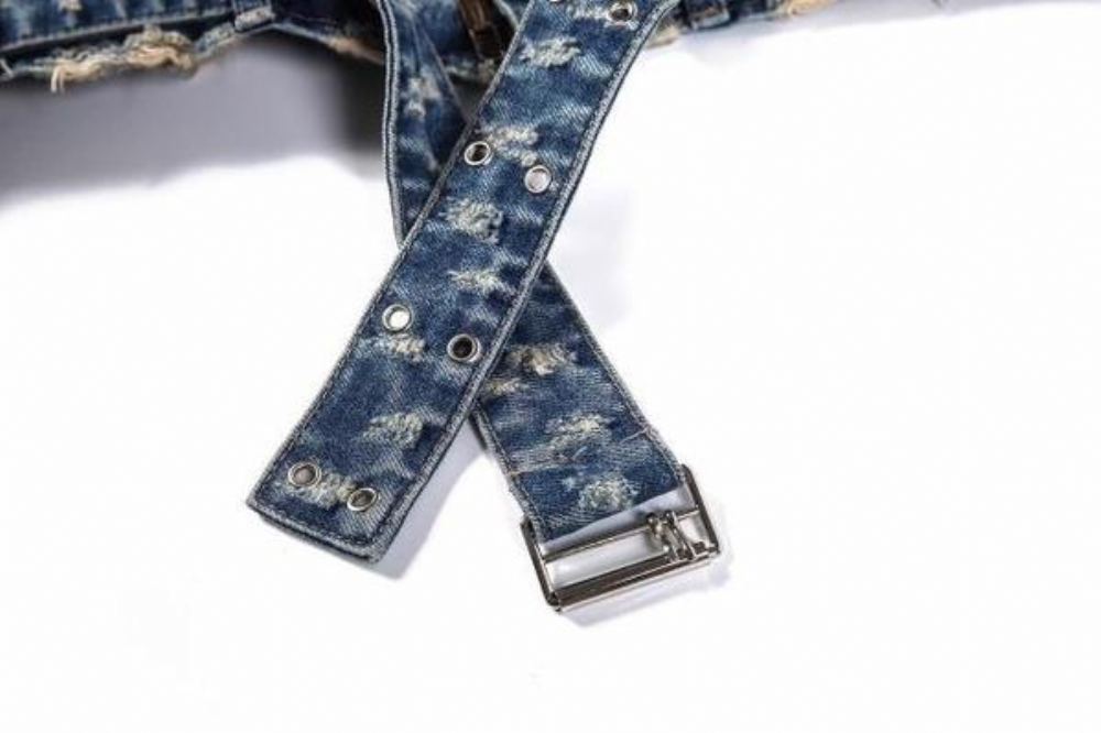 Farkkutakit Miesten Revitty Nauha Distressed Denim Takki