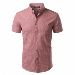 Paidat Miesten Puuvillainen Casual Button Down Raidallinen Paita