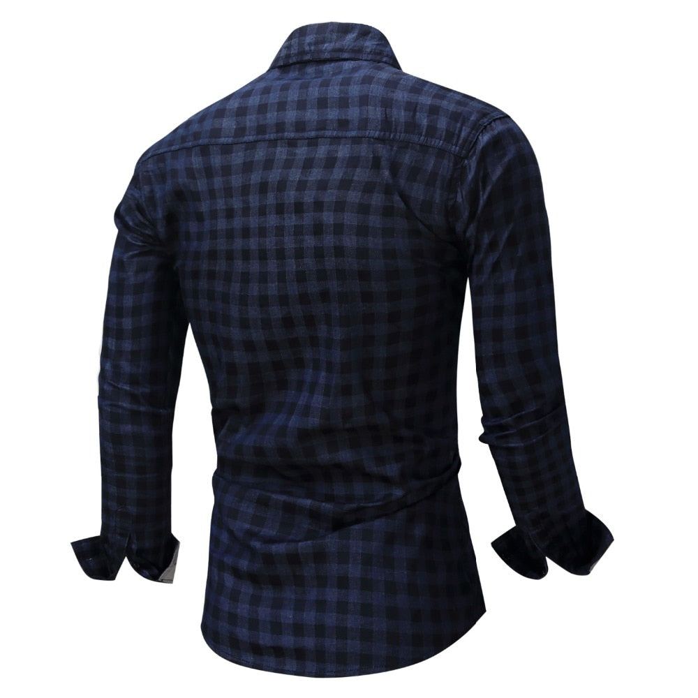 Denim Plaid Kauluspaidat Miesten Mekkopaita