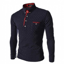 Miesten Kauluspaidat Polka Dot Paitakaulus Slim Fit Mekkopaita