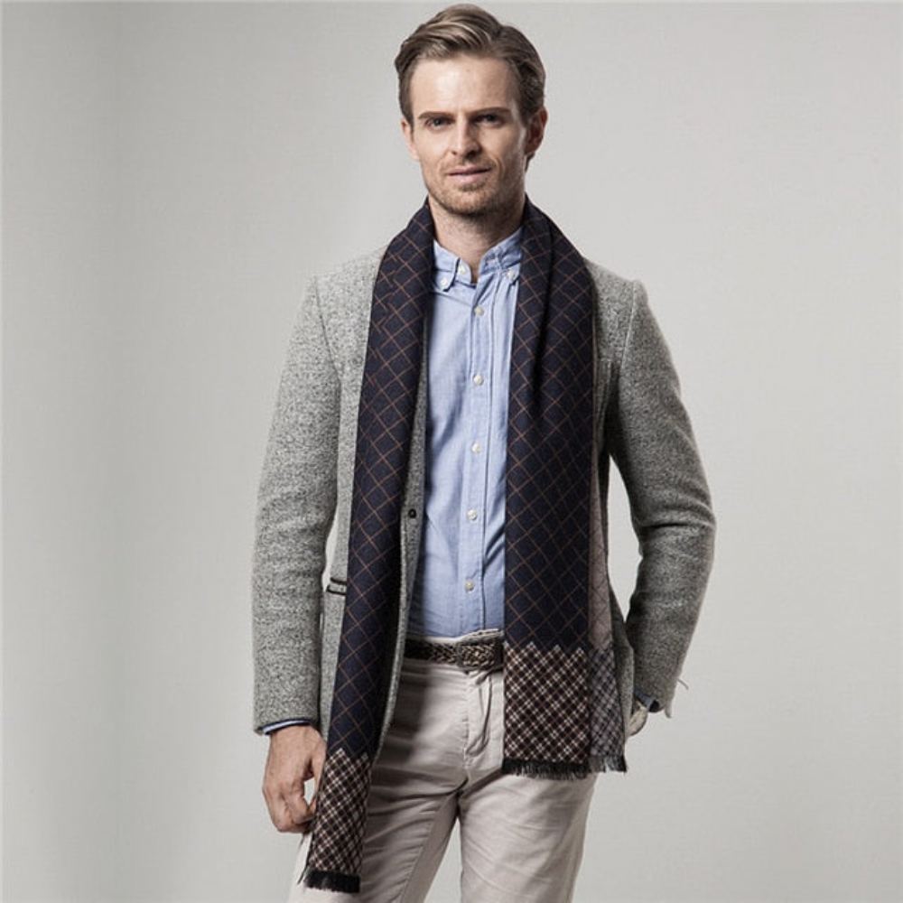 Miesten Huivit Merkki Plaid Cashmere Huivi