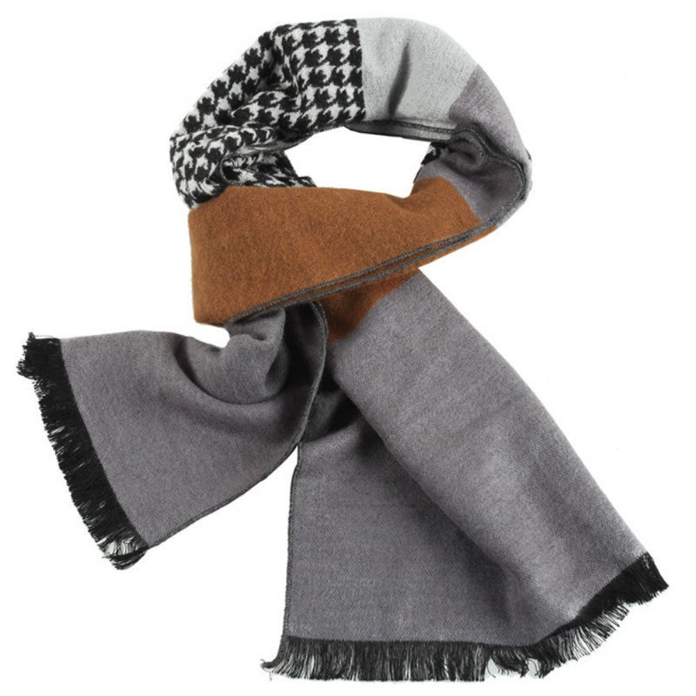Miesten Huivit Pehmeä Houndstooth Designer Huivi