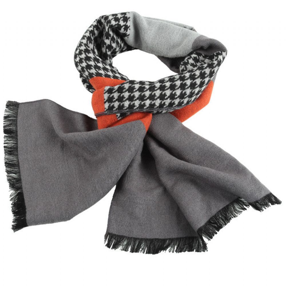 Miesten Huivit Pehmeä Houndstooth Designer Huivi