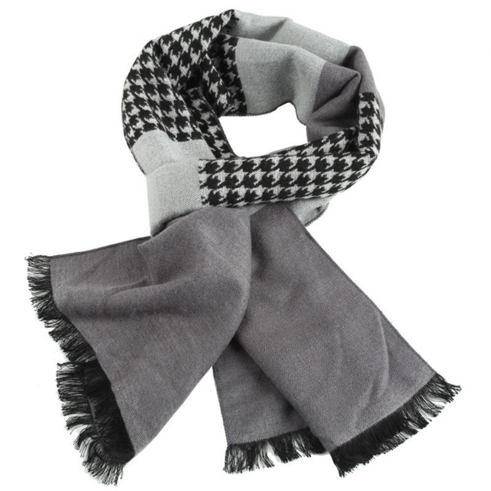 Miesten Huivit Pehmeä Houndstooth Designer Huivi
