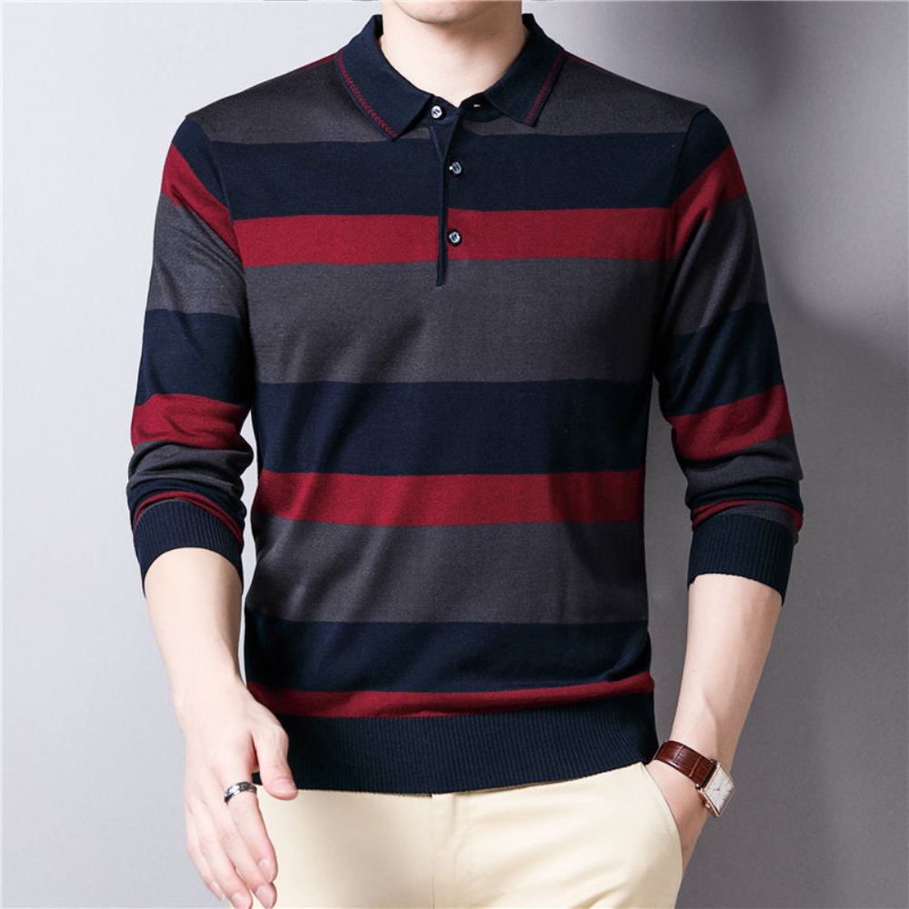 Polo Striped Knitwear Pusero Villapaidat Miesten