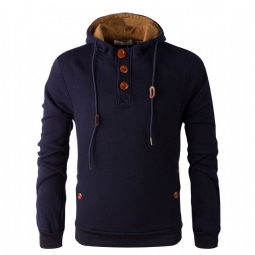 Hupparit Miesten Puiset Napit Fleece-huppari