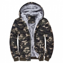 Hupparit Miesten Talvi Thick Fleece Camo-huppari