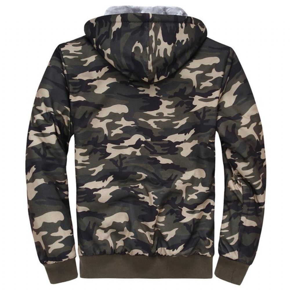 Hupparit Miesten Talvi Thick Fleece Camo-huppari