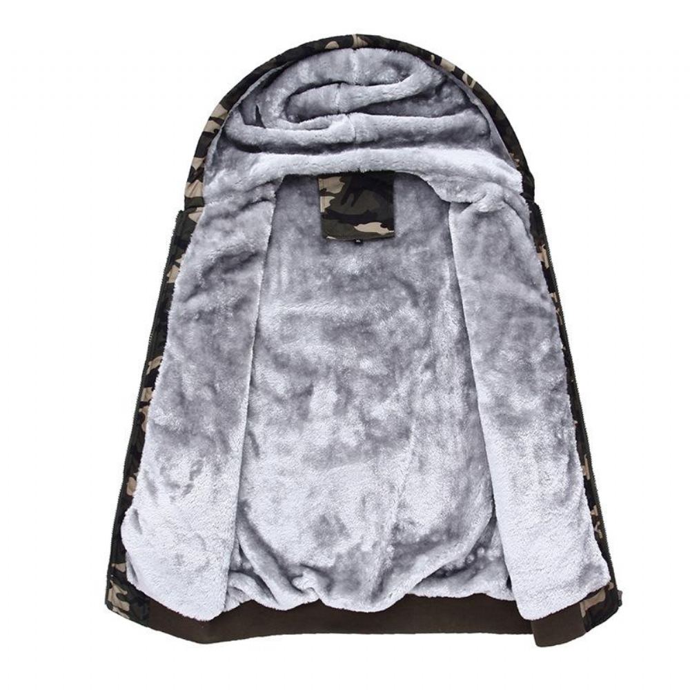 Hupparit Miesten Talvi Thick Fleece Camo-huppari