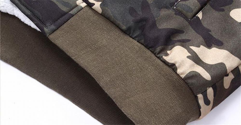 Hupparit Miesten Talvi Thick Fleece Camo-huppari