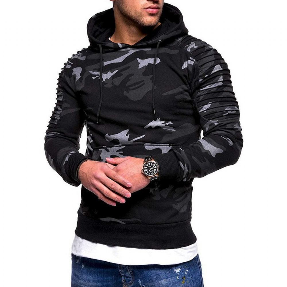 Miesten Hupparit Camo Laskostettu Huppari