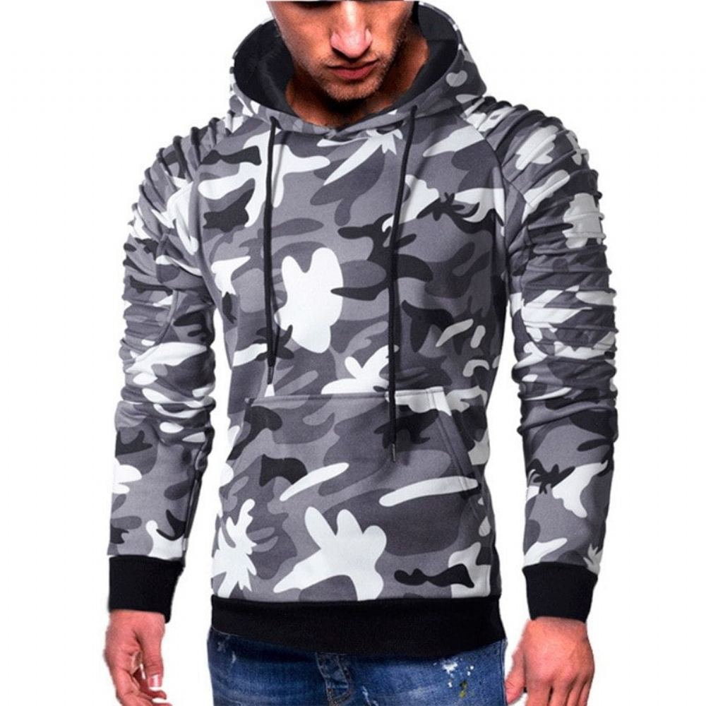 Miesten Hupparit Camo Laskostettu Huppari