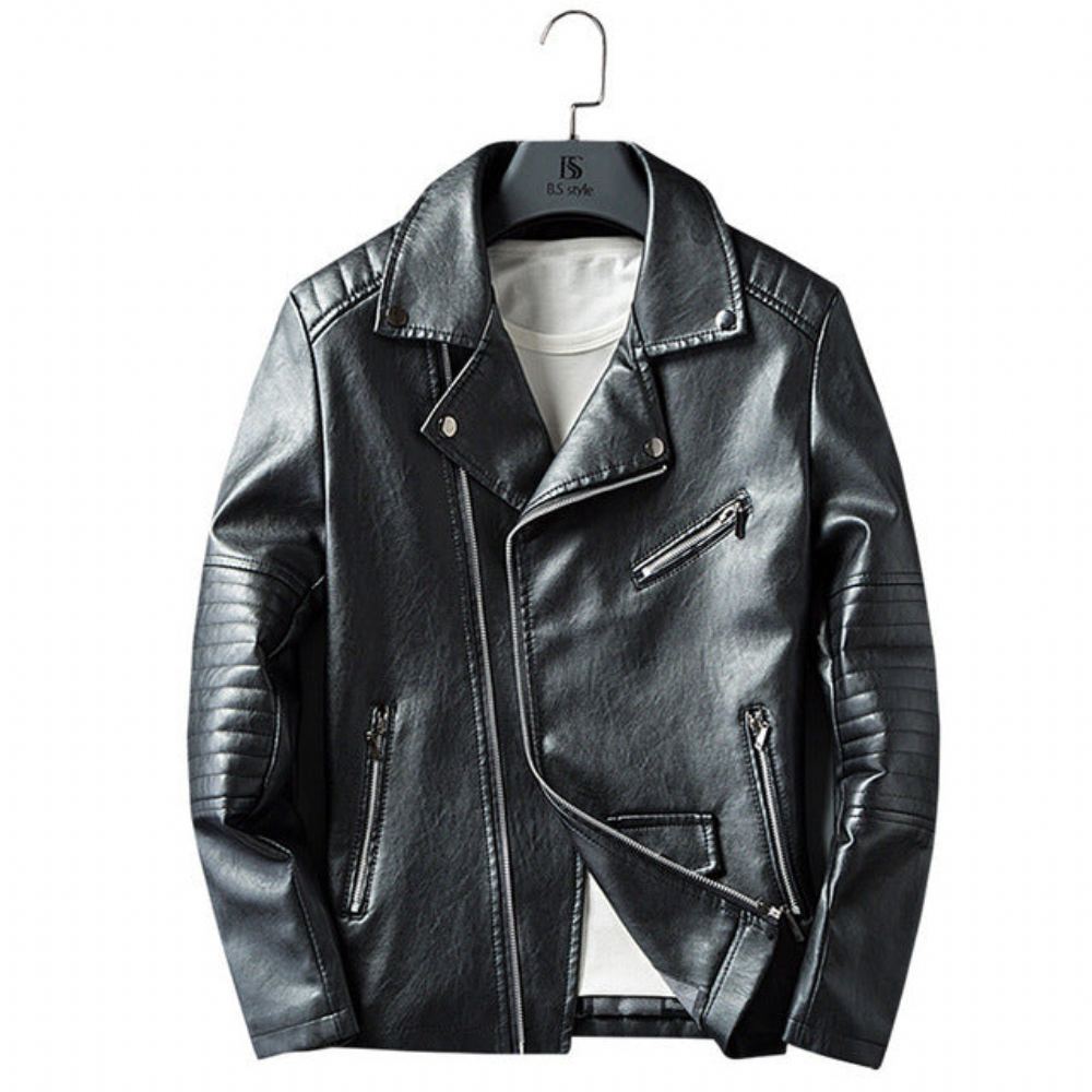Miesten Nahkatakit Pu-nahkainen Streetwear Moto Takki