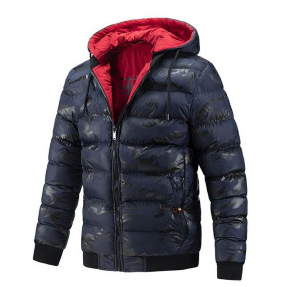 Miesten Takit Kaksipuolinen Wear Hupullinen Takki
