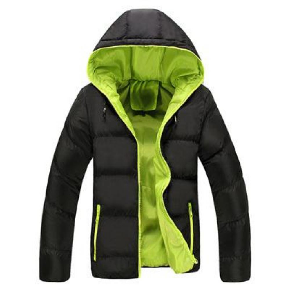 Miesten Takit Parka Lämmin Hupullinen Pehmustettu Takki