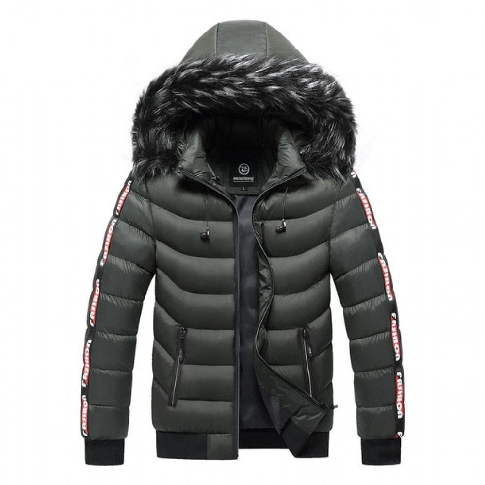 Miesten Takit Parka Side Striped Thicken Takki