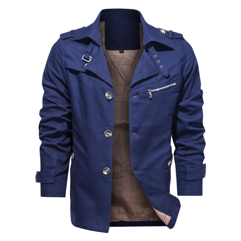 Takit Miesten Lapel Fashion Yksirivinen Trenssitakki