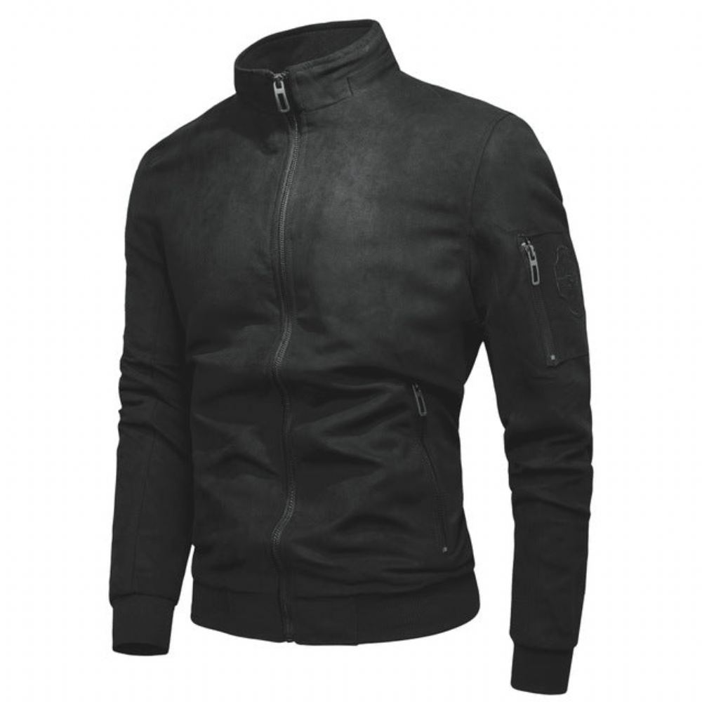 Takit Miesten Streetwear Vintage Style Mokkanahka Bomber-takki