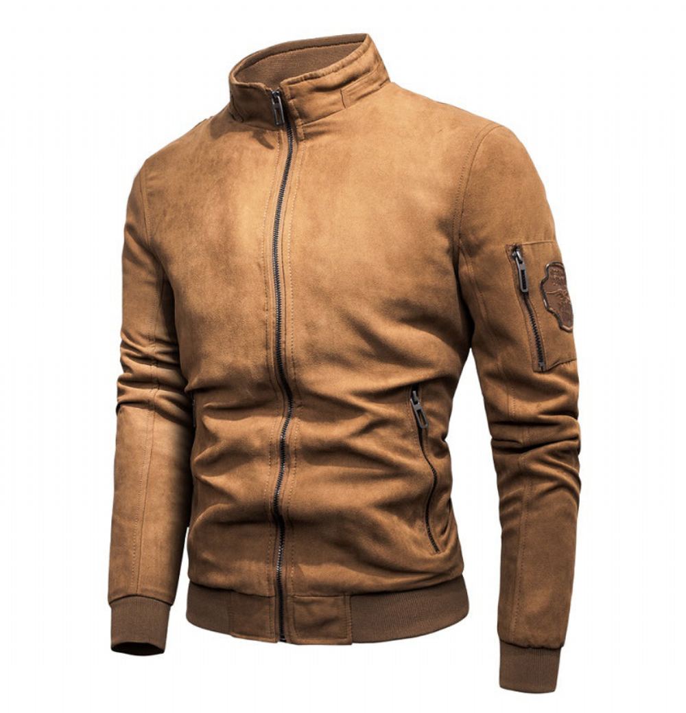 Takit Miesten Streetwear Vintage Style Mokkanahka Bomber-takki