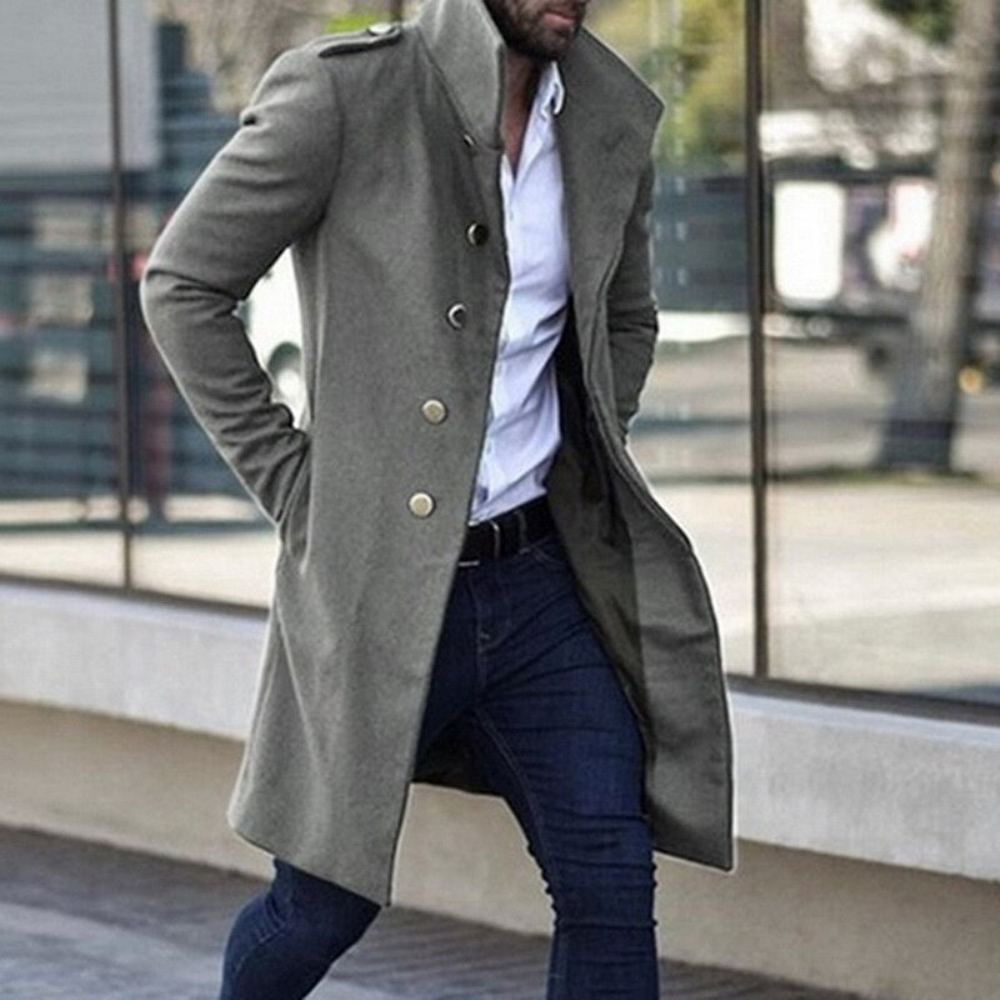 Takit Miesten Wild Standing Collar Trench Takki