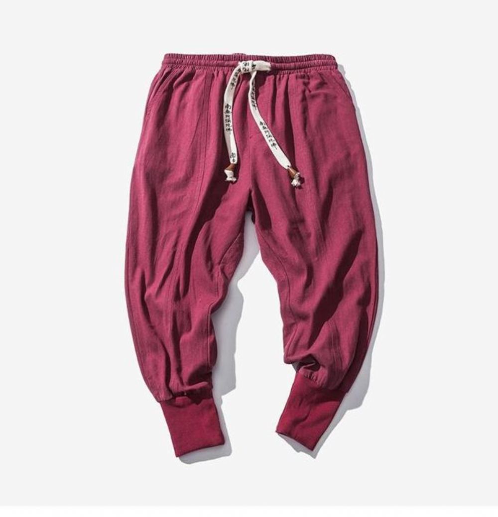 Miesten Housut Large Bloomers Linen Knickerbockers