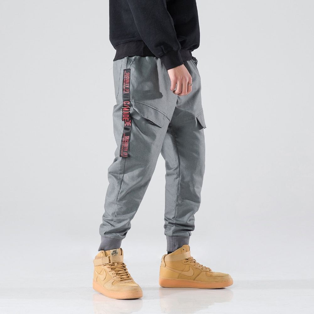 Miesten Housut Streetwear-sivutaskut Stripe-lenkkihousut