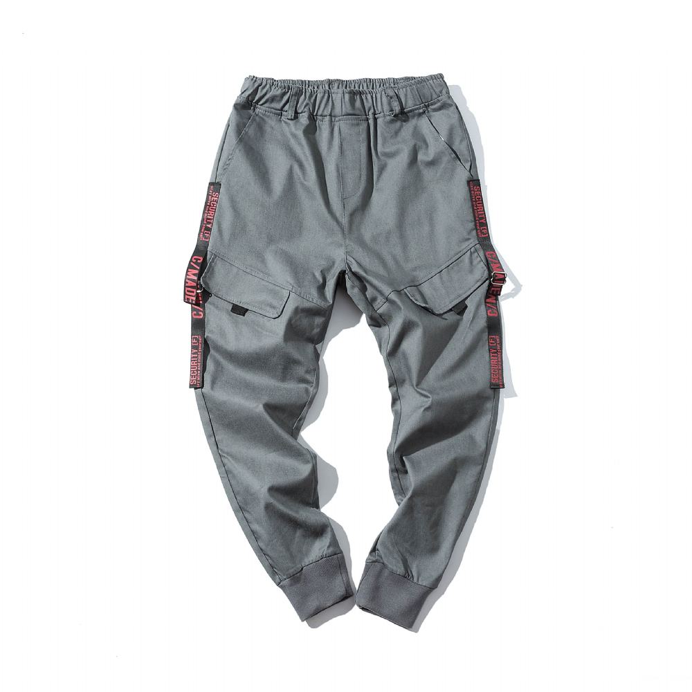 Miesten Housut Streetwear-sivutaskut Stripe-lenkkihousut