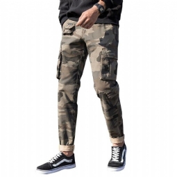 Miesten Housut Suunnittelija Cotton Camo Cargo Pants