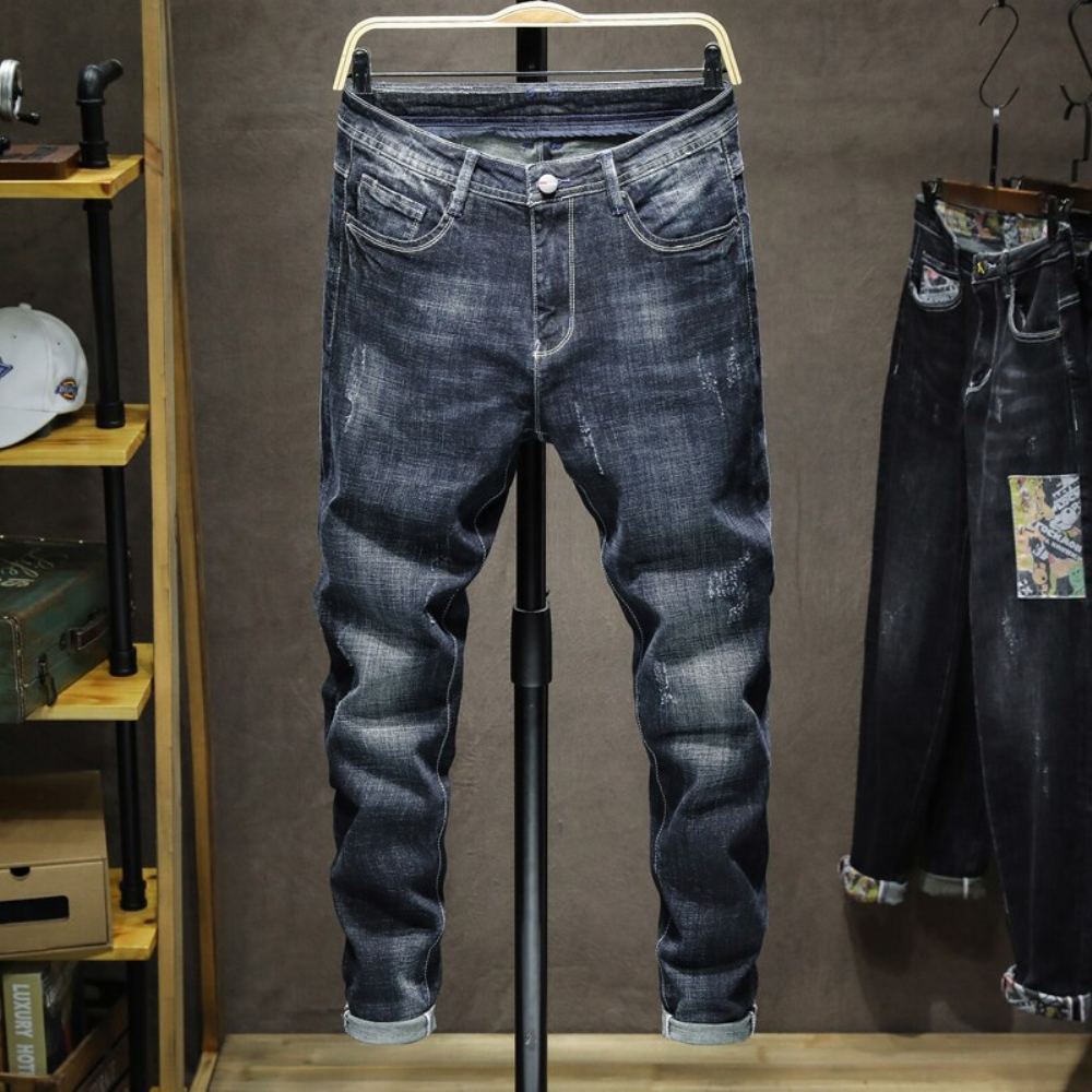 Farkut Miesten Suunnittelija Slim Fit Elastiset Syysfarkut