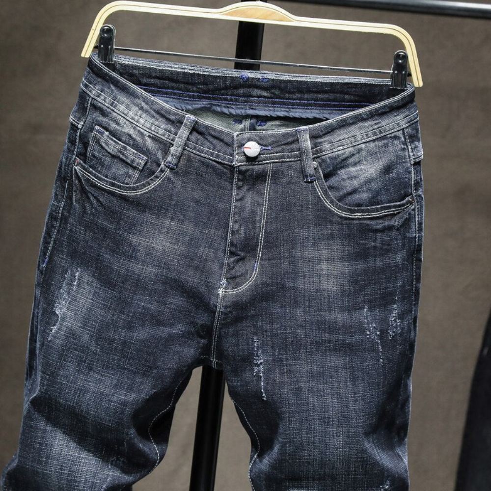 Farkut Miesten Suunnittelija Slim Fit Elastiset Syysfarkut