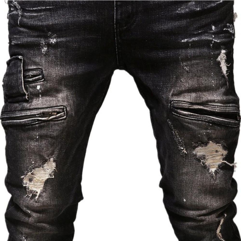 Laadukkaat Vintage Distressed Denim Farkut