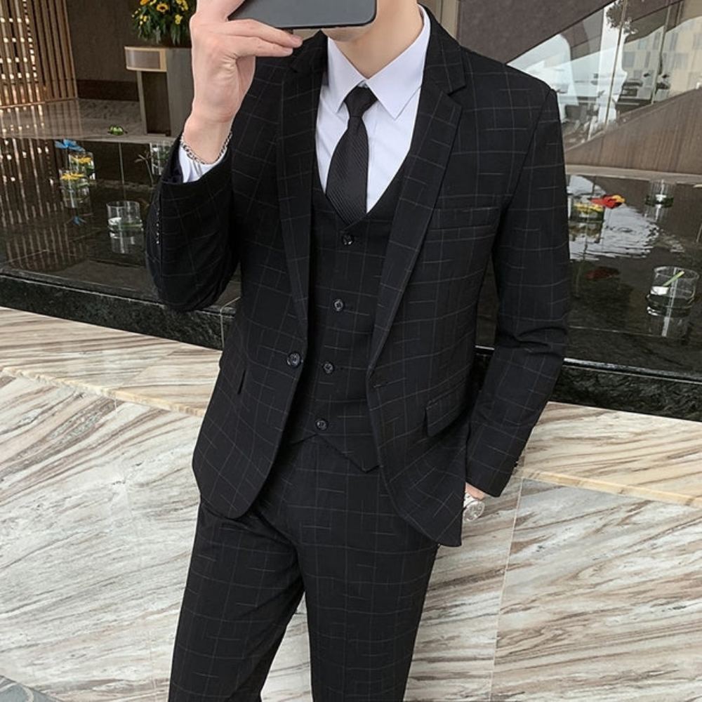 Puvut Miesten Designer Tailor Business Elegant 3-osainen Puku