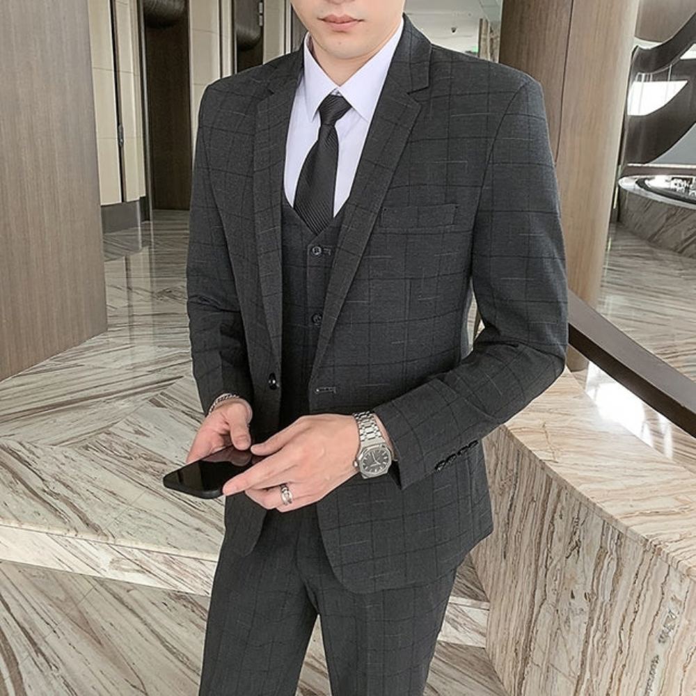 Puvut Miesten Designer Tailor Business Elegant 3-osainen Puku