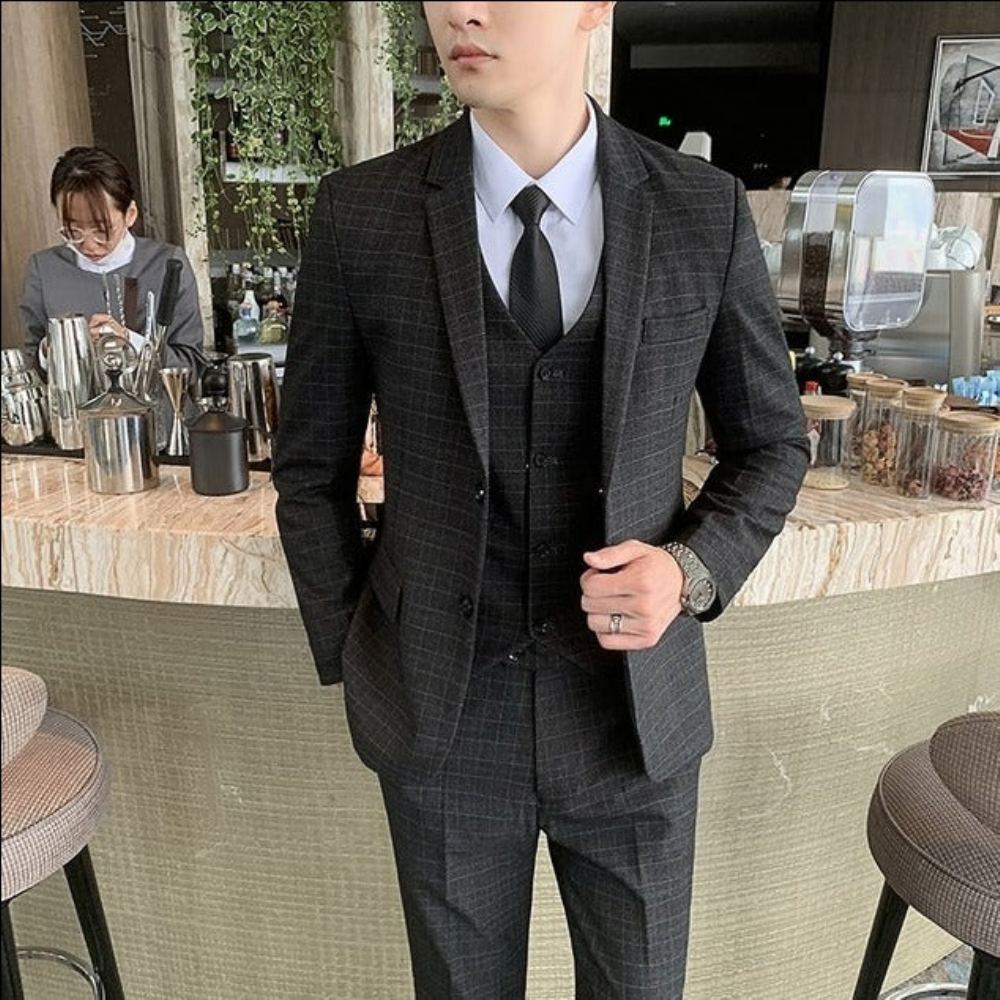 Puvut Miesten Designer Tailor Business Elegant 3-osainen Puku