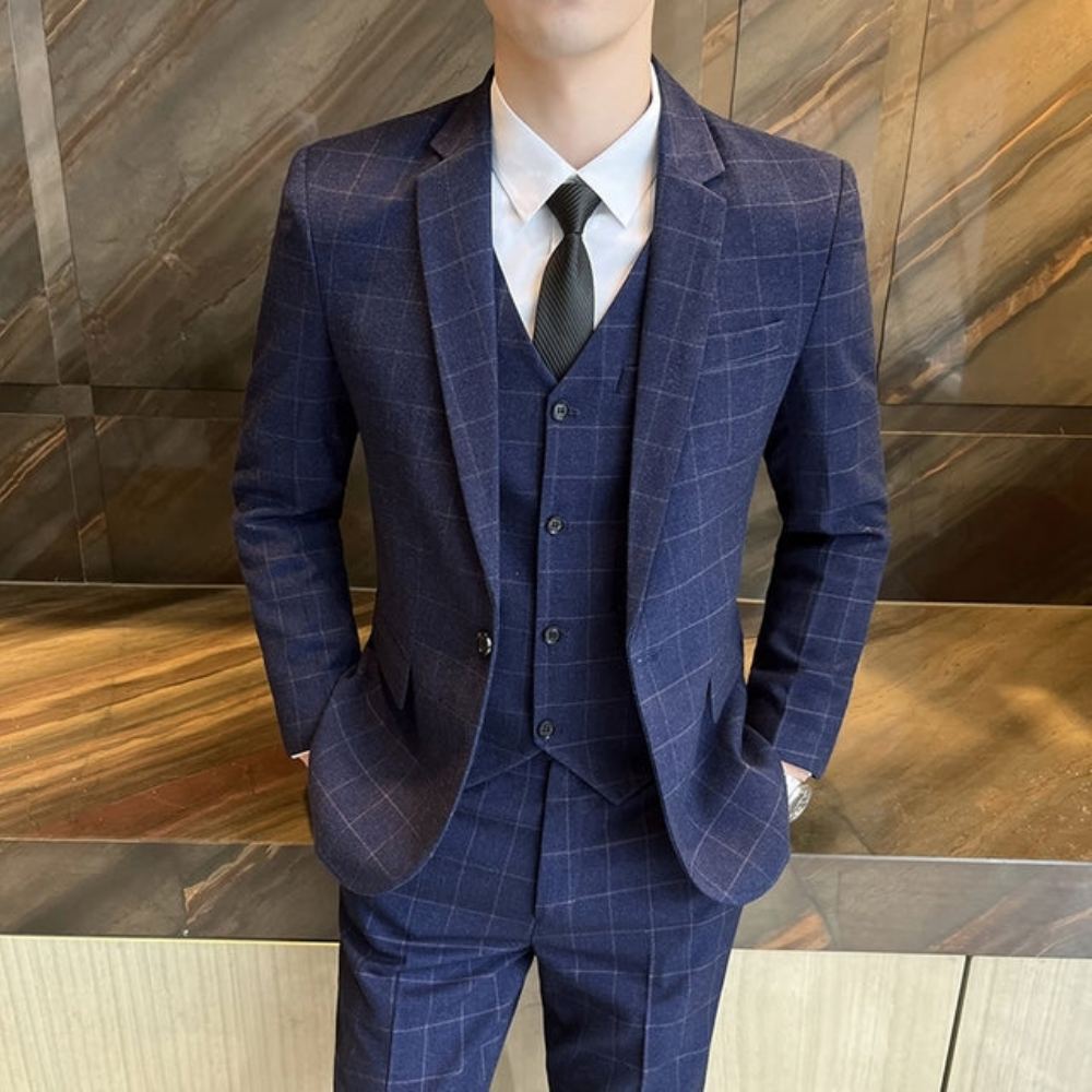 Puvut Miesten Designer Tailor Business Elegant 3-osainen Puku