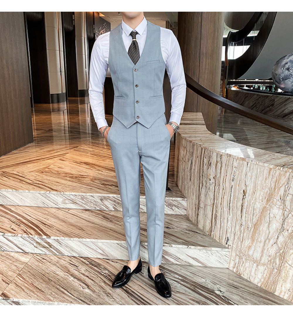Puvut Miesten Formal Business England (takki + Liivi + Housut) Puku