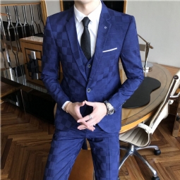 Puvut Miesten Suunnittelija Formal Business Kolmiosainen Puku