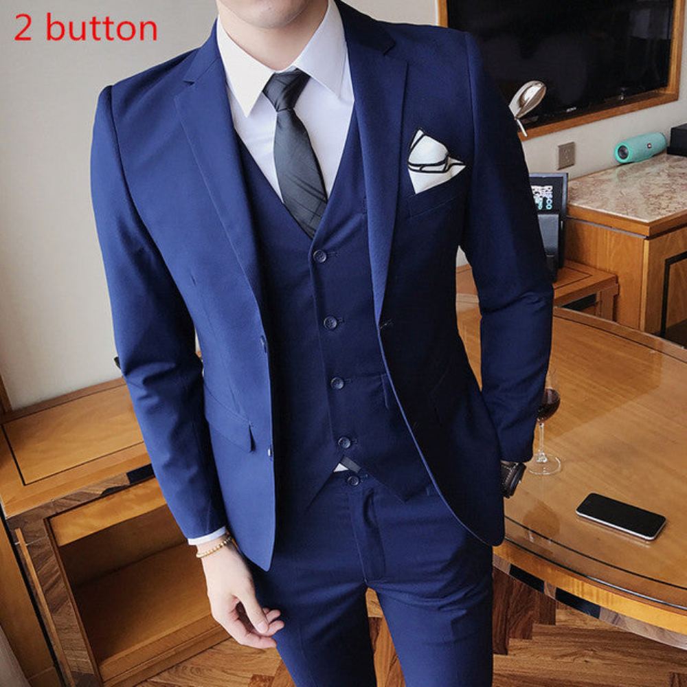 Puvut Miesten Suunnittelijan Räätälöity Tyylikäs Slim Fit 3-osainen Puku