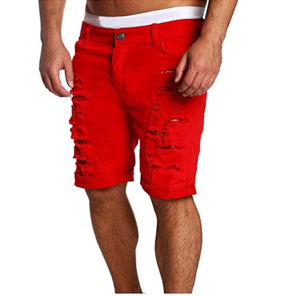 Hole Vetoketju Fly Mid Waist Shortsit