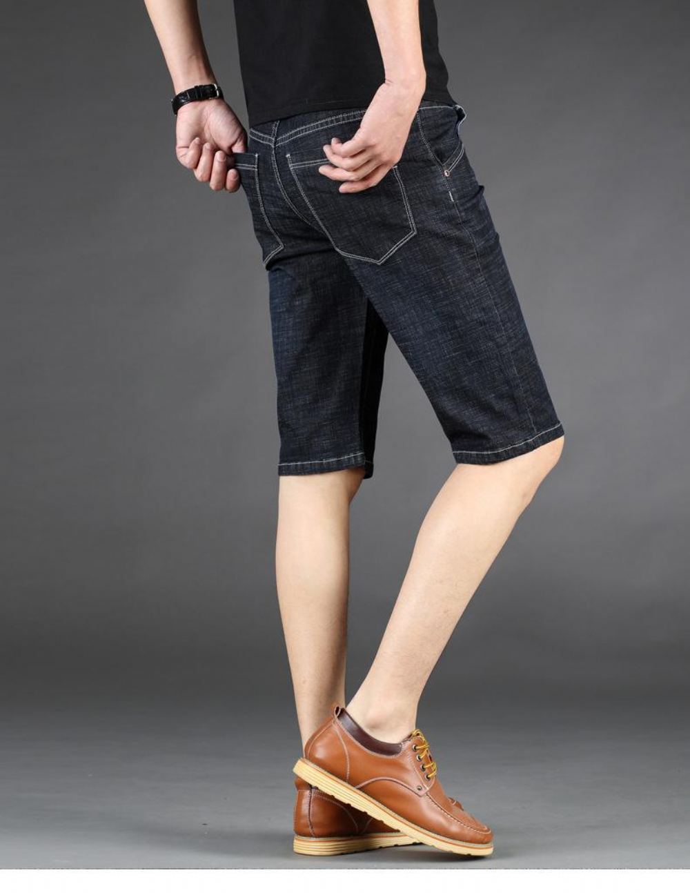 Miesten Shortsit Cotton Stretch Jeans Short